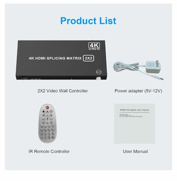Contrôleur Mural Vidéo 2x2 4K HDMI