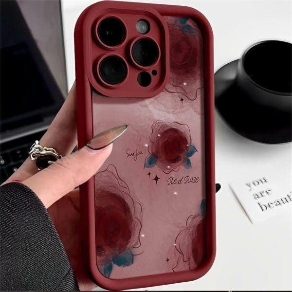 Coque iPhone Motif Fleur Rouge