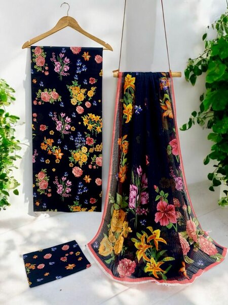 Printed lawn suit