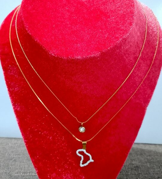 Collier double chaîne doré