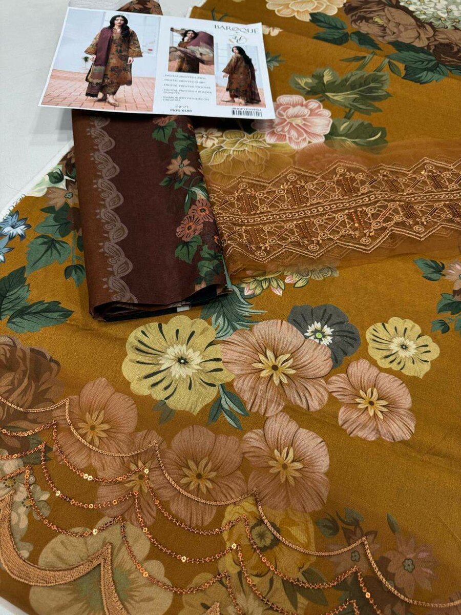 Printed lawn suit