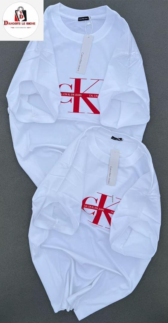 T-shirt blanc unisexe CK