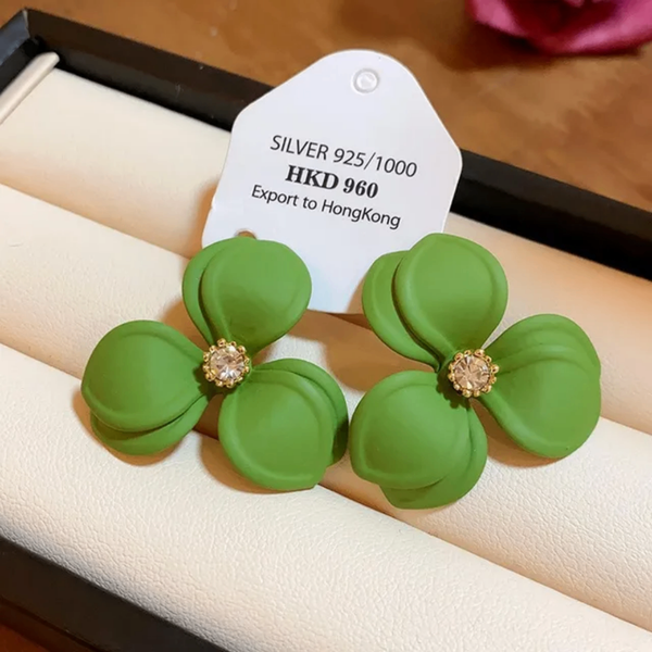 Boucles d'oreilles florales argent