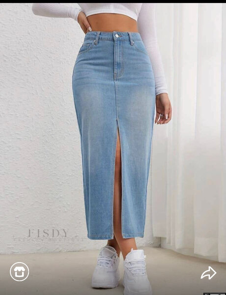 Jupe en jean fendue chic