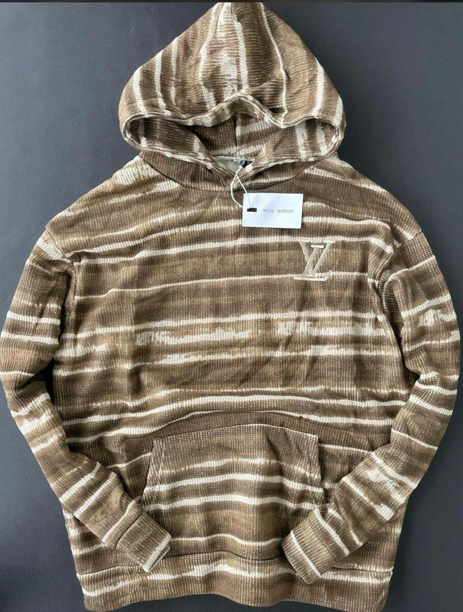 Sweat à capuche rayé homme