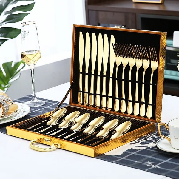 Coffret Couverts Design Doré
