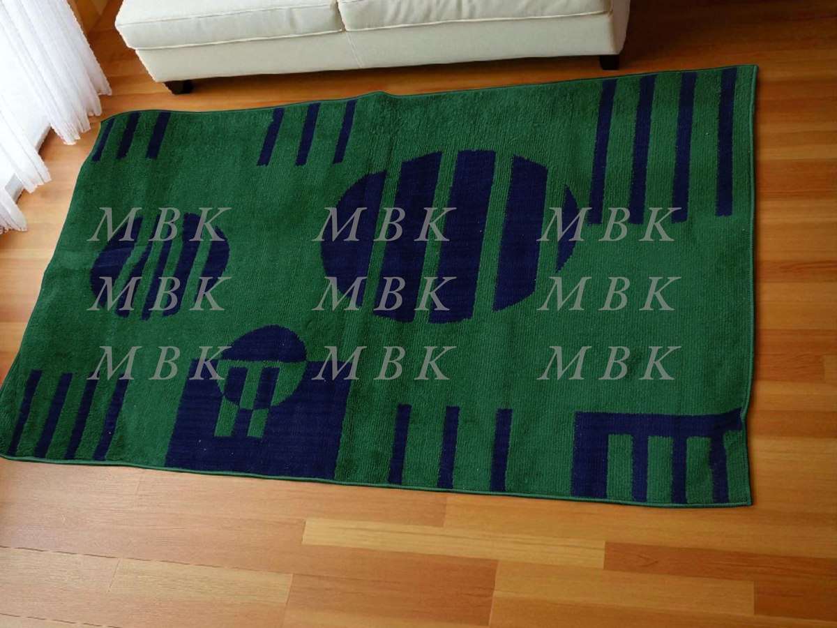 Tapis Vert Moderne Géométrique