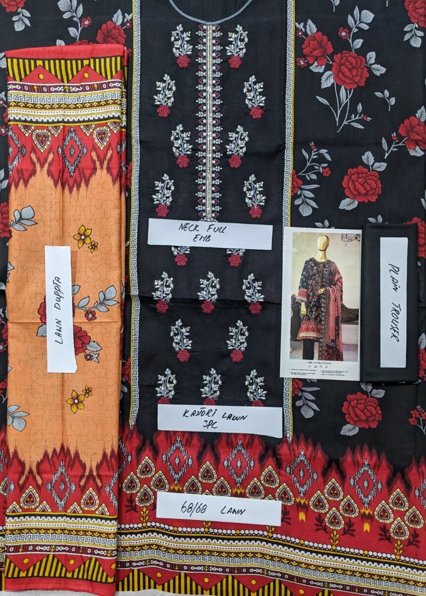 Printed lawn suit