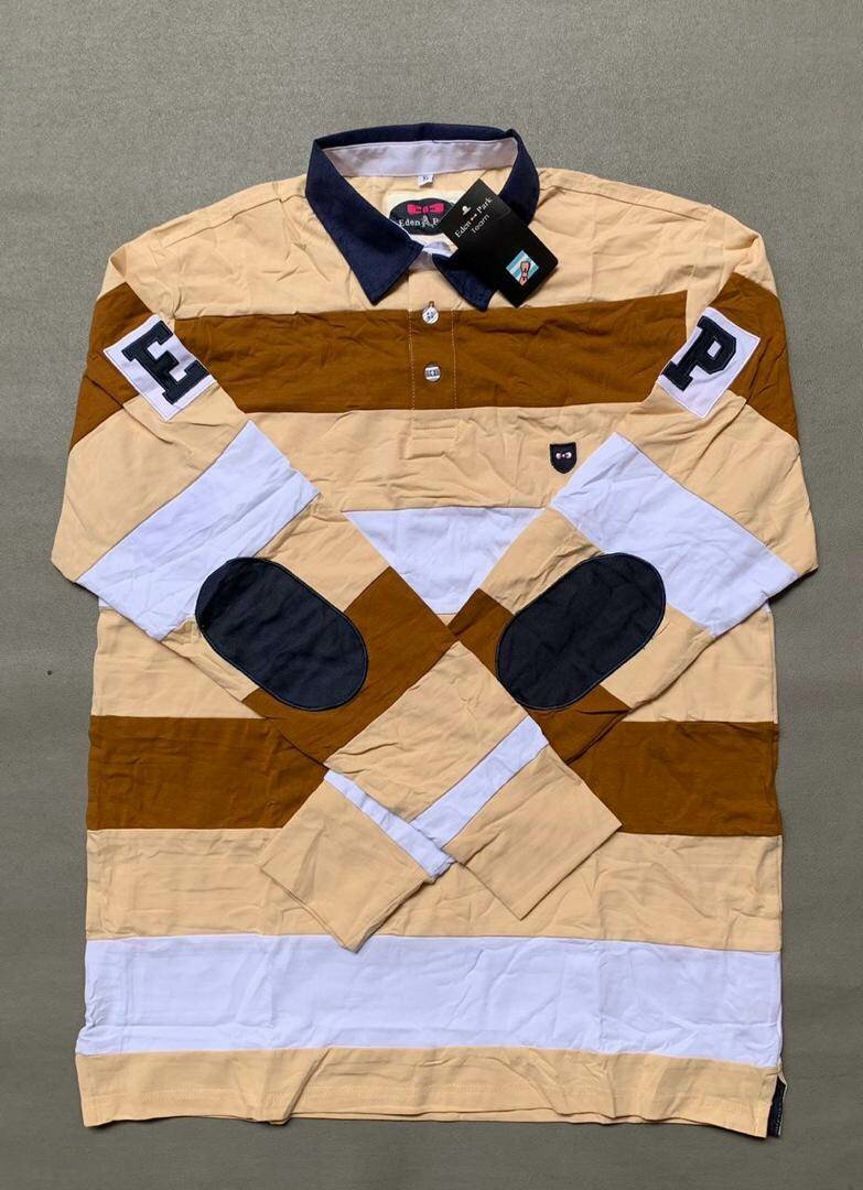 Polo à rayures col contrasté