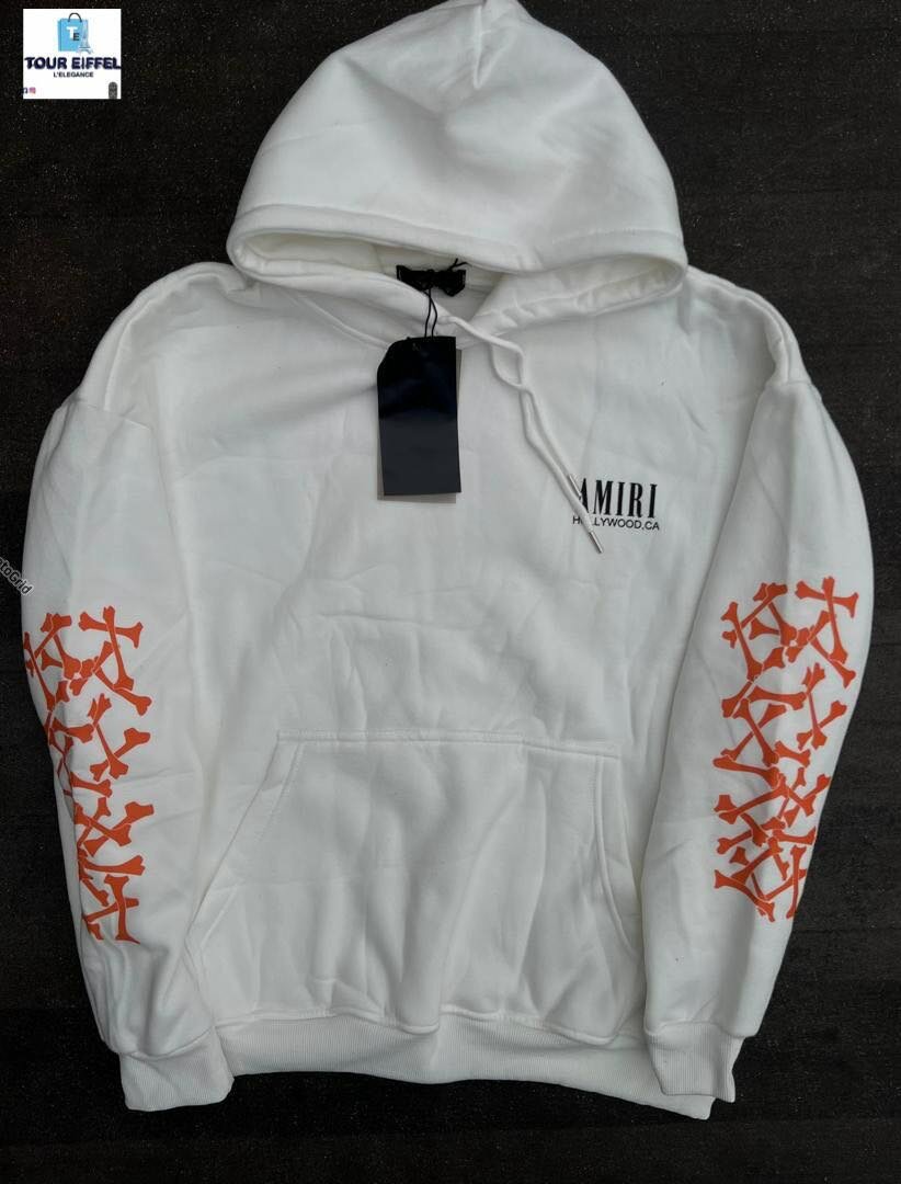 Sweat à capuche blanc style urbain