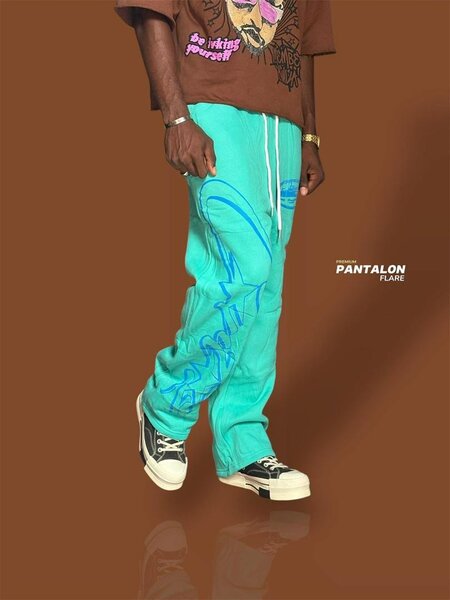 Pantalon Flare Streetwear Coloré
