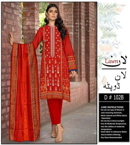 Printed lawn suit