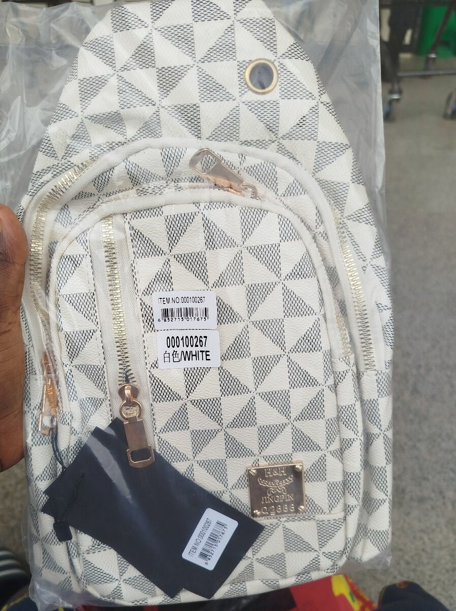 Sac à dos géométrique blanc