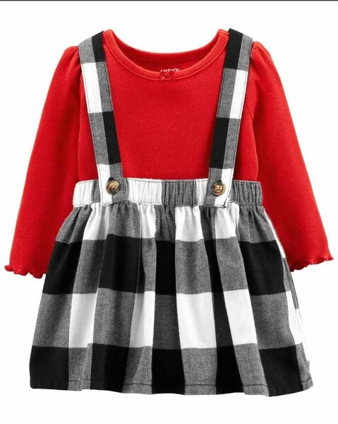 2-Piece Bodysuit & Gingham Skirtall Set By Carter's