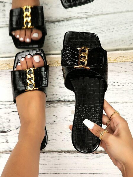 Leather slippers
