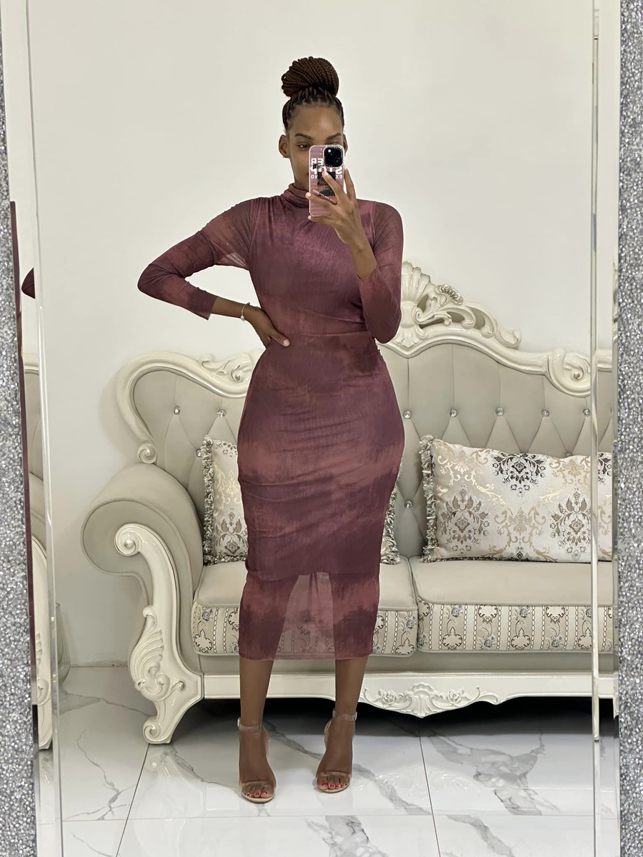purple long dress