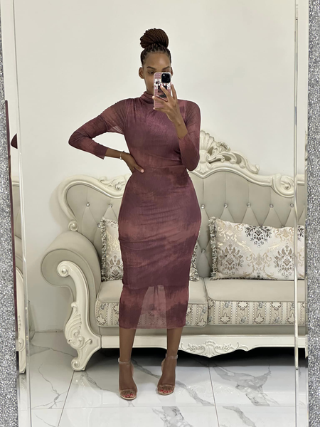 purple long dress