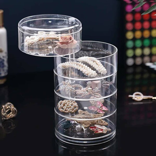 Boîte à bijoux rotative claire