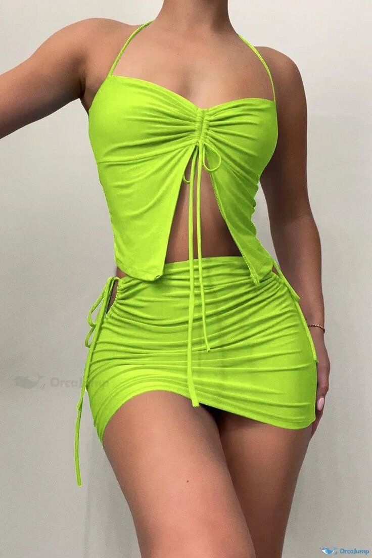 Ensemble Vert Fluo Évasé