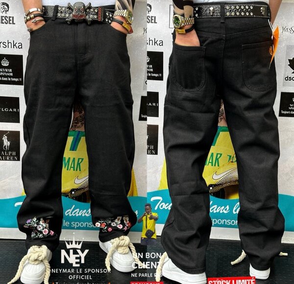 Pantalons décontractés brodés