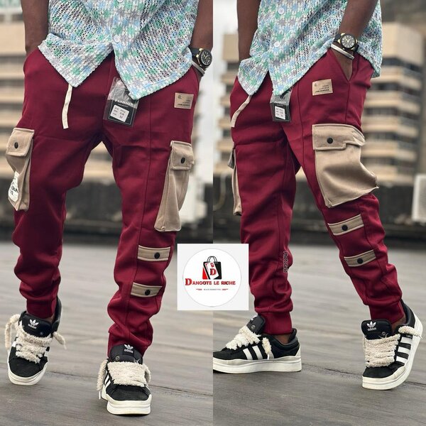 Pantalon Cargo Rouge Homme