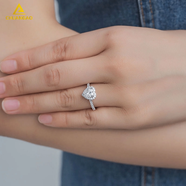 Bague FIANÇAILLES cœur Diamant