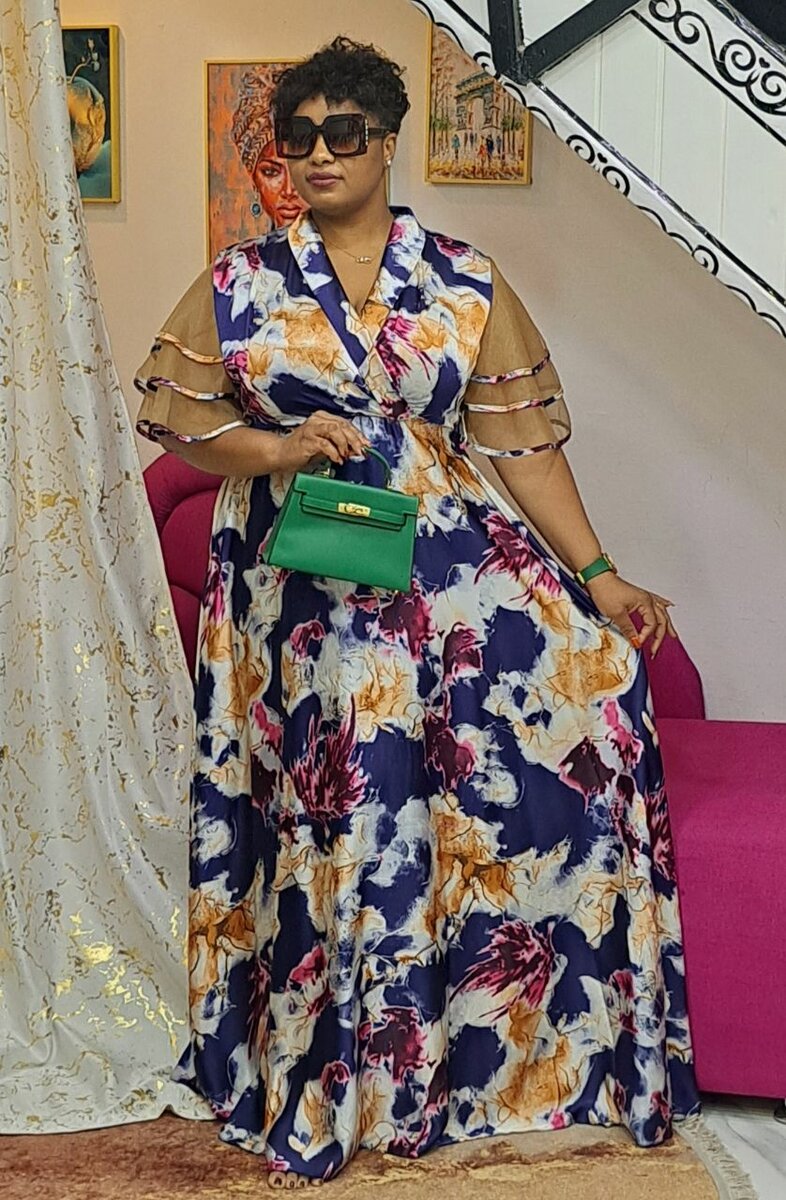 Robe Longue Imprimée Élégante
