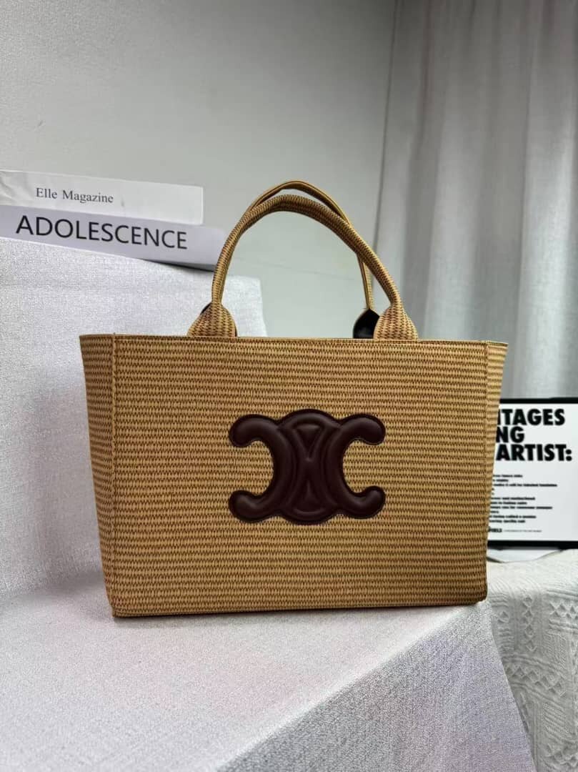 Sac en paille coloré chic