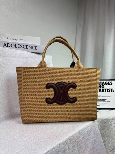 Sac en paille coloré chic