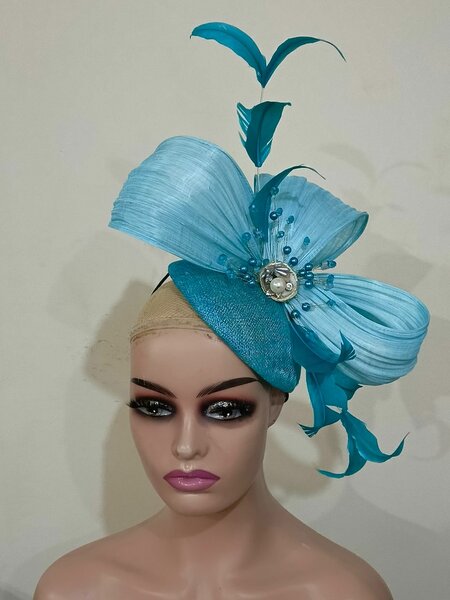 Elegant Blue Fascinator Hat