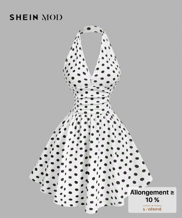 Robe évasée à pois