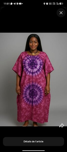 Robe ample tie-dye violette