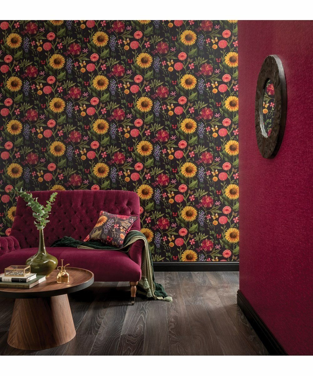 Papier Peint Floral Vintage Élégant
