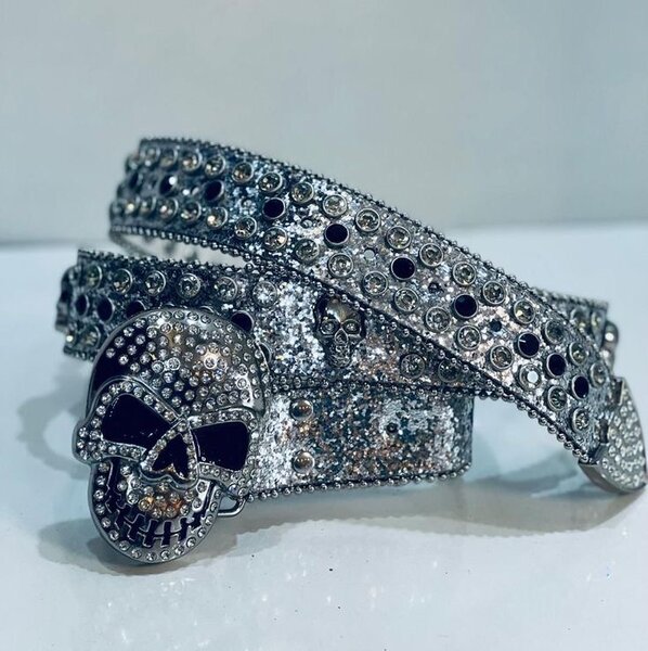 Ceinture Rock Crâne Strass