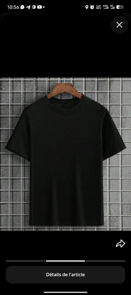 T-shirt noir basique homme