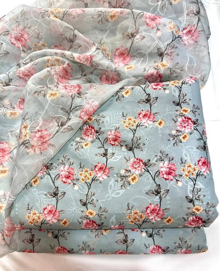 Printed lawn suit