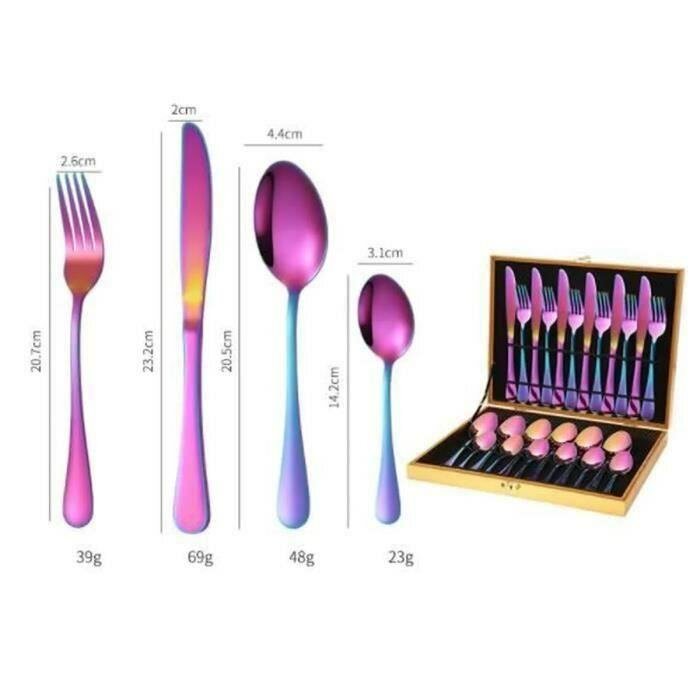 Ensemble couverts 25 pièces en acier inoxydable comprenant 6