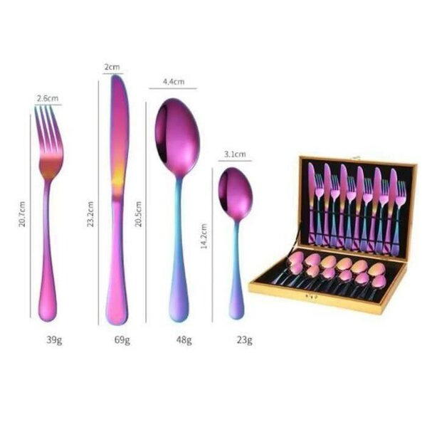 Ensemble couverts 25 pièces en acier inoxydable comprenant 6