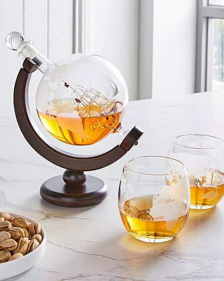 Décanter à vin motif globe