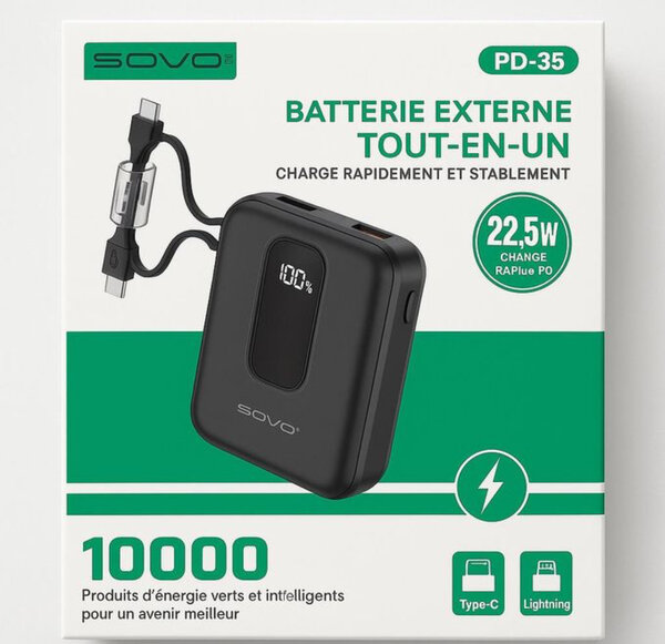 Batterie Externe 10,000mAh Sovo