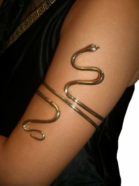 Bracelet serpent doré artisanal