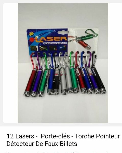 Lot de 12 Porte-clés Laser