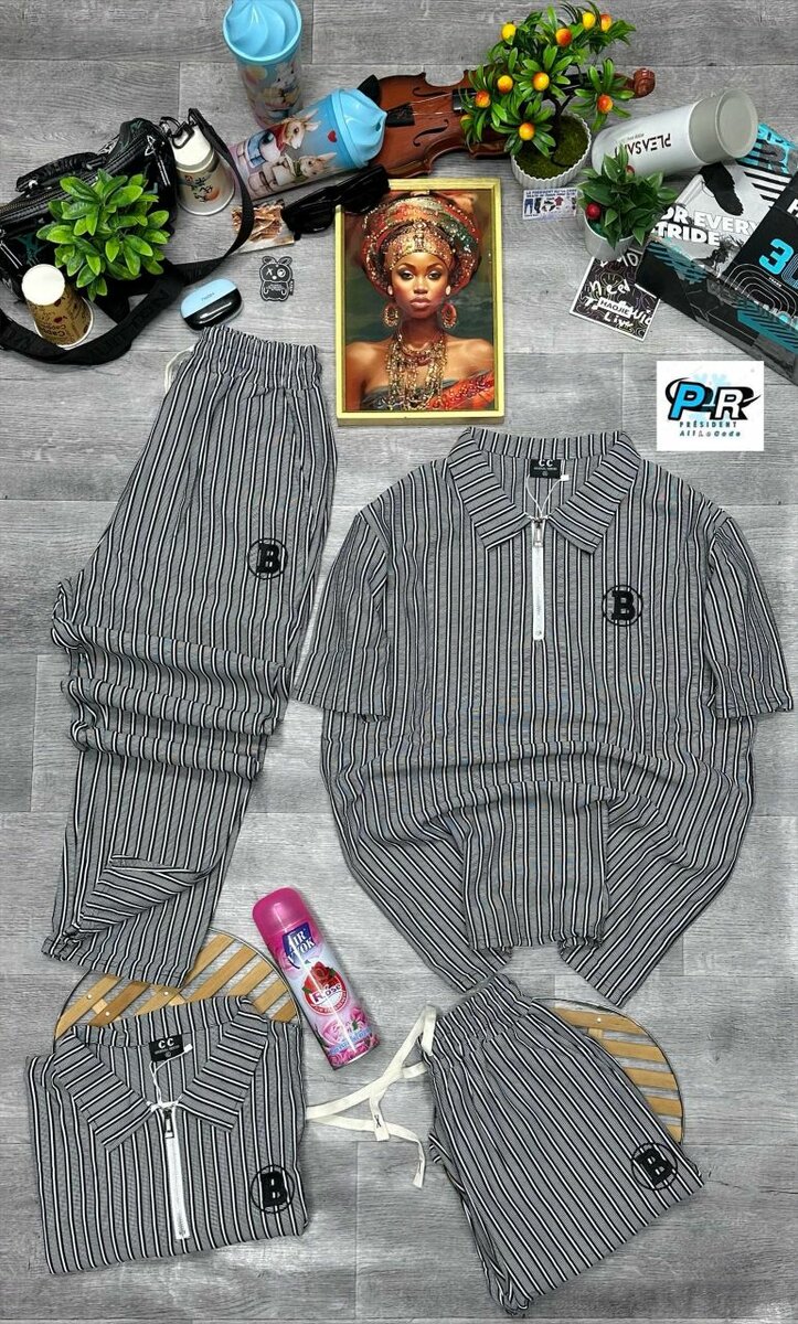 Ensemble décontracté rayé homme