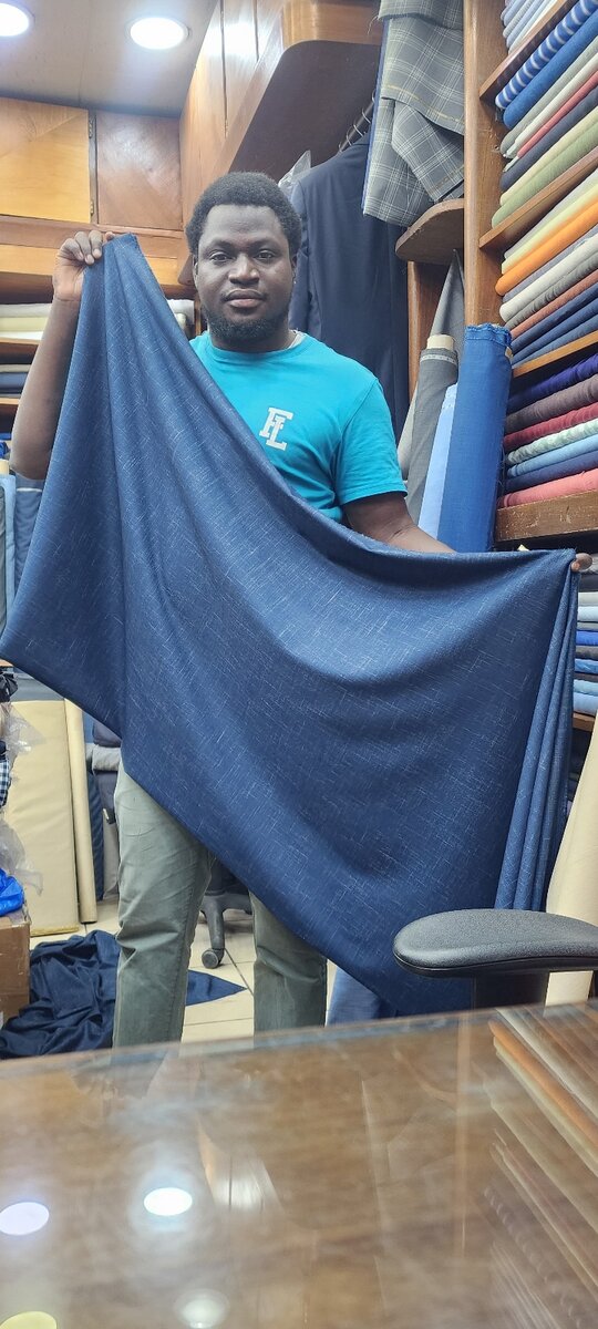 Tissu en denim bleu