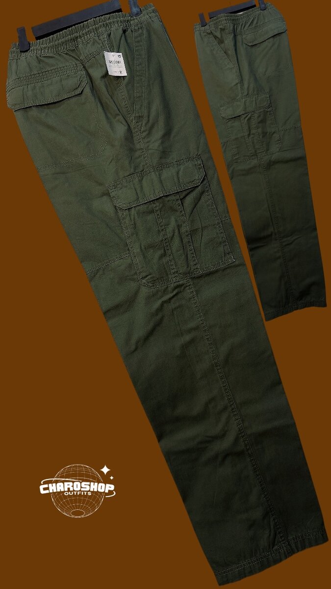 Pantalon cargo homme vert robuste