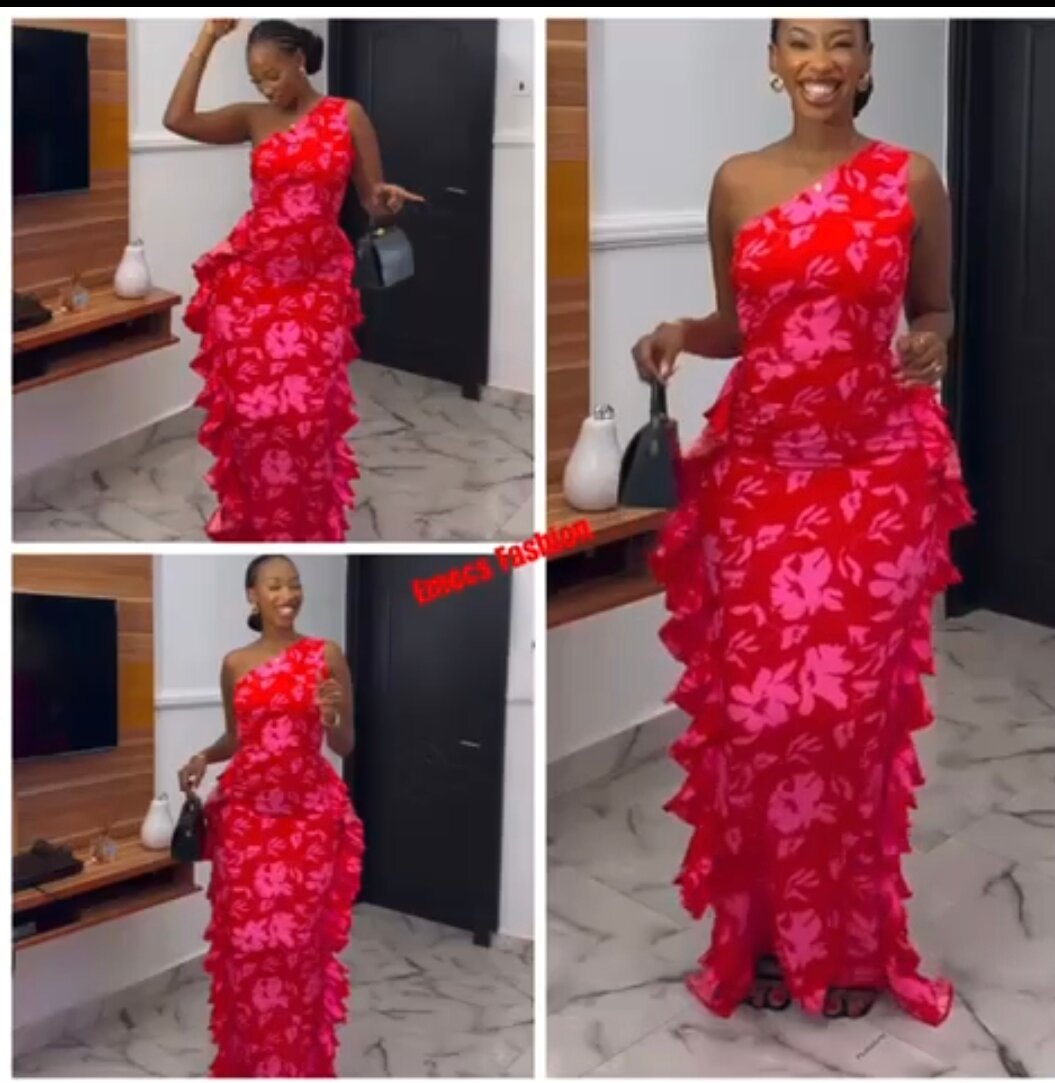 Robe asymétrique rouge élégante