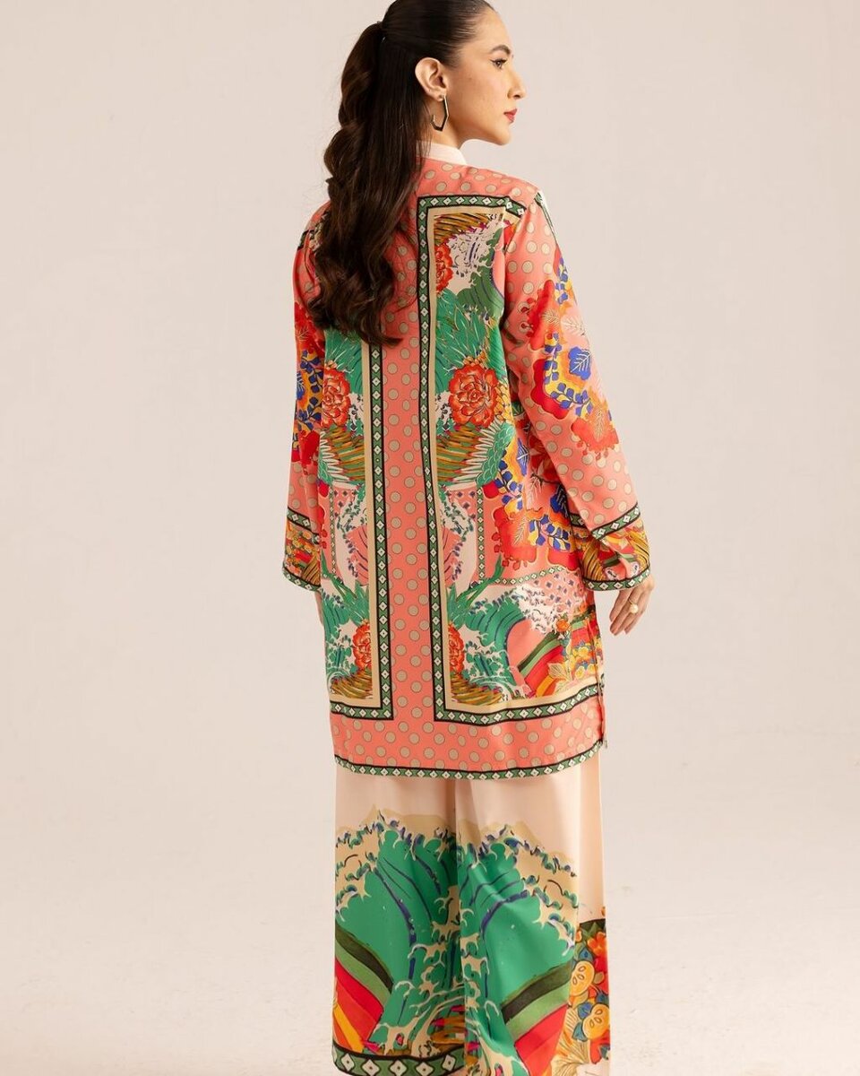 Woman's Stylish 2 Pcs Printed Shirt and Trouser