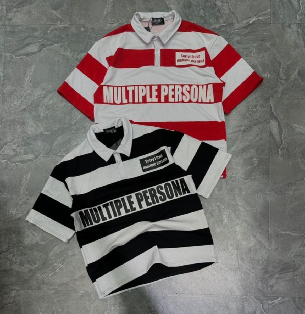 Polo rugby rayé graphique