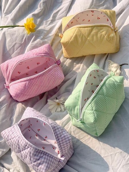 Quilted Makeup Pouches, Cosmetic Pouches, Travel Pouches