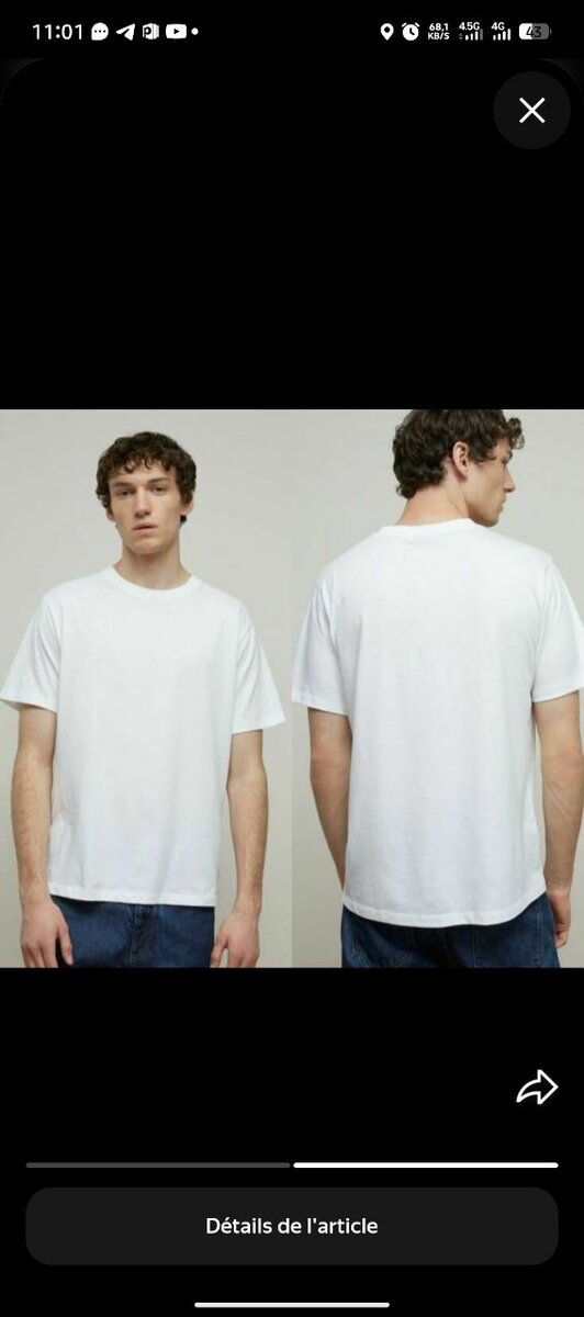 T-shirt blanc classique unisexe